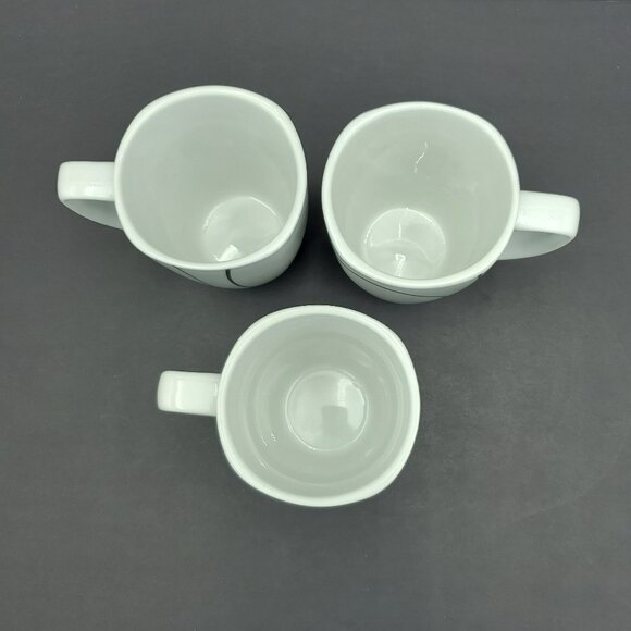 Corelle Coordinates Simple Lines Porcelain Mugs White Mugs Black Lines Circles - Picture 3 of 10